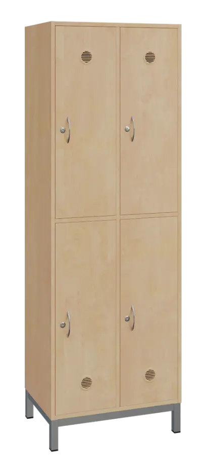 SBS-2222 šatní skříň 4-boxová, 1800x600x400 mm, kovové nohy, bříza irská